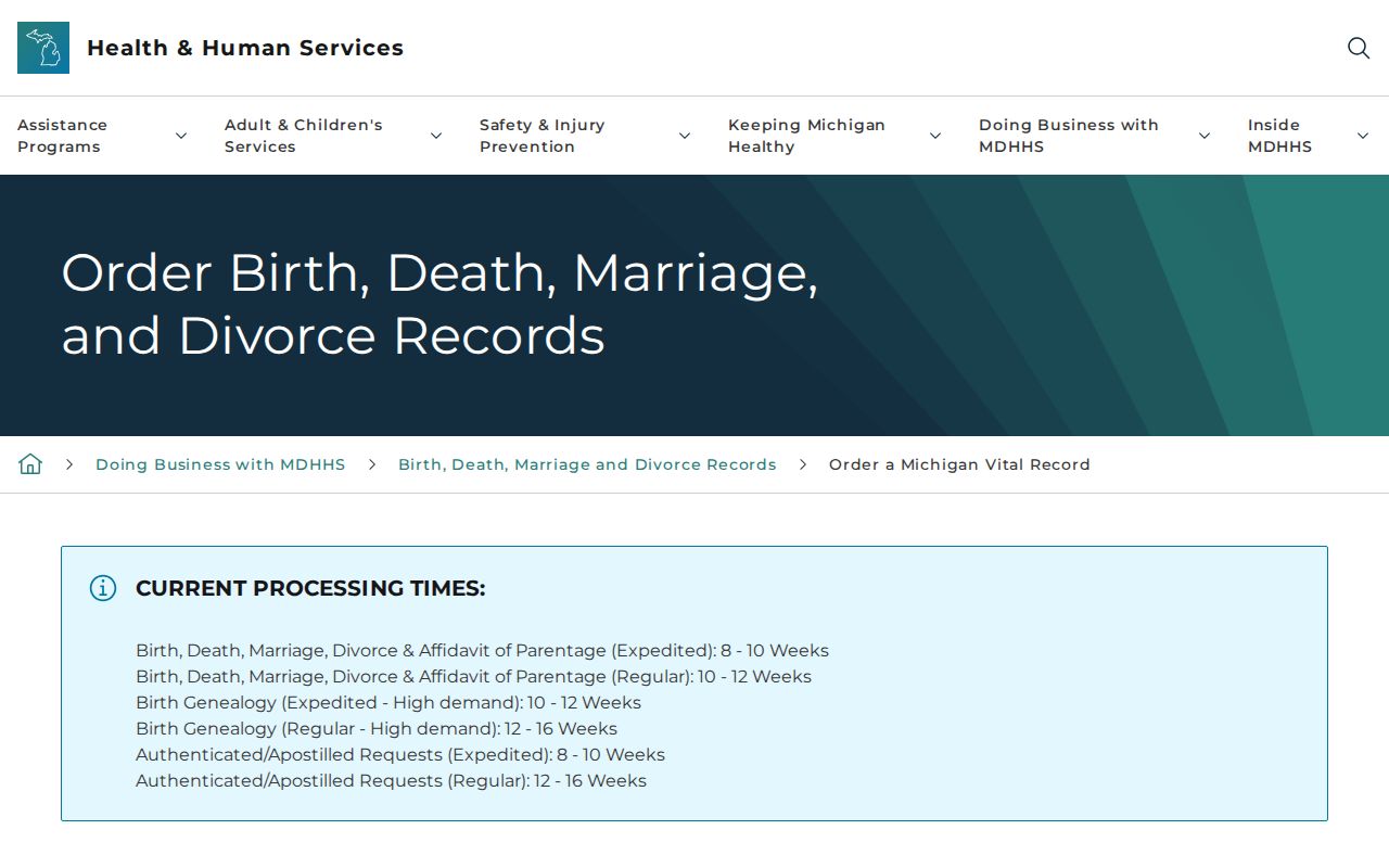 Auburn Hills residents directory Michigan vital records order guidance
