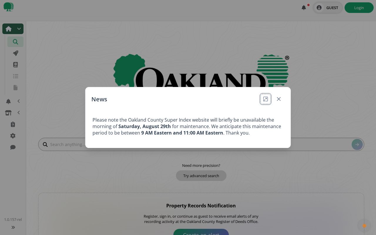 Auburn Hills street directory Oakland deed Super Index search