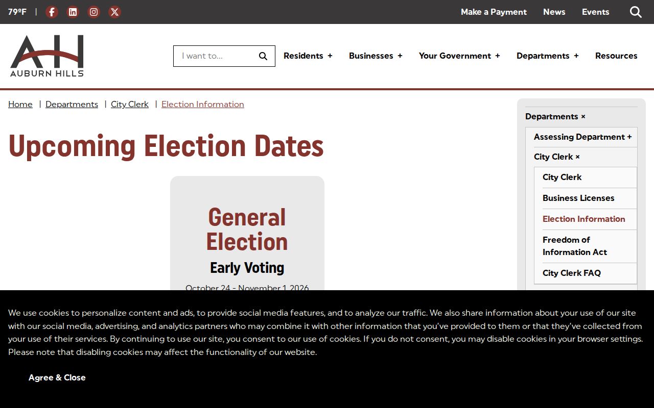 Auburn Hills ZIP code directory election and precinct information